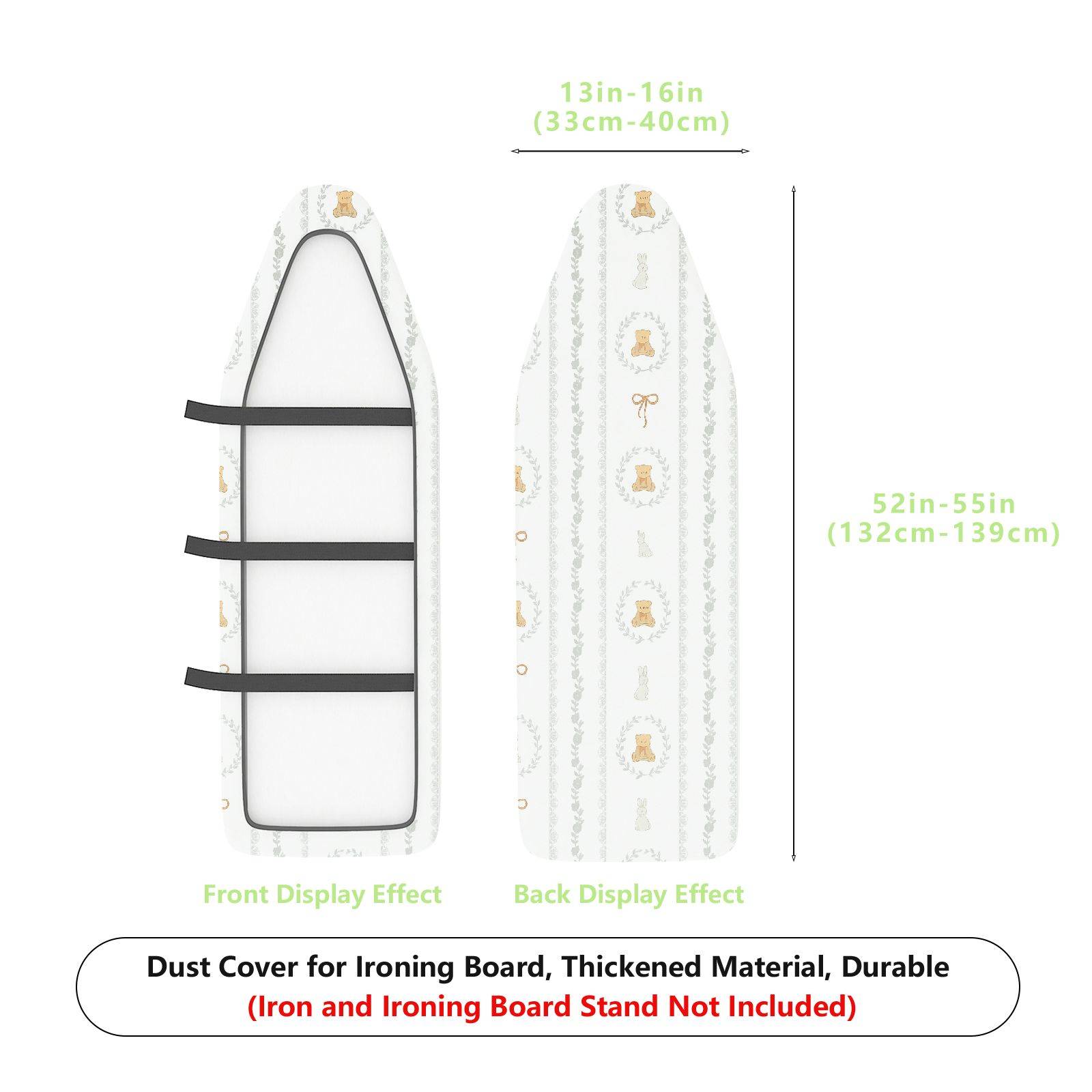 1-Piece Vintage Bow Animal Laundry  Ironing Board Cover, Universal Size, Without Board