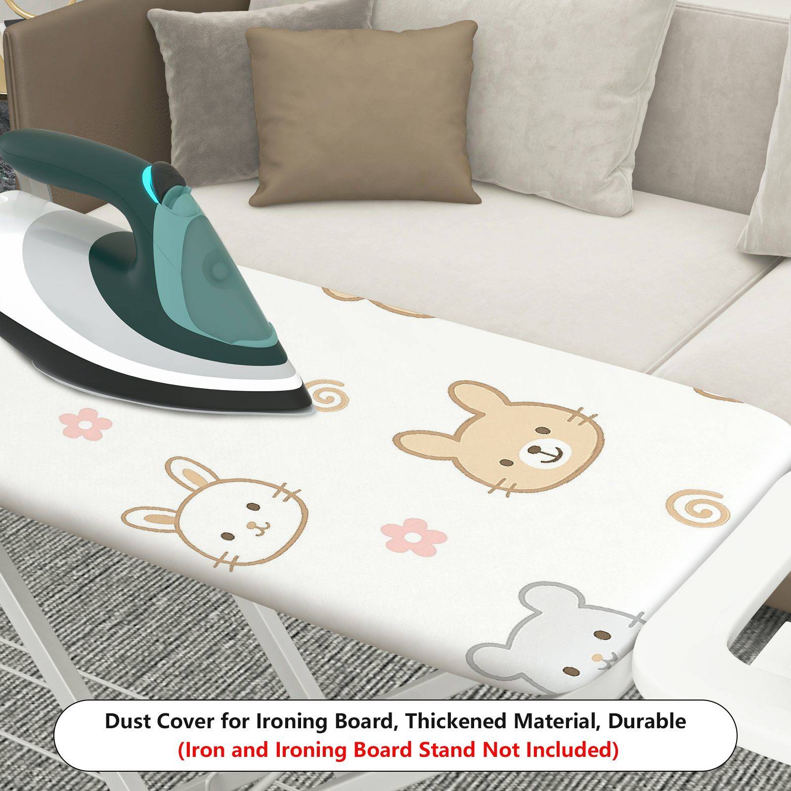 1-Piece Animal Printed  Bear Rabbit Patterns  Ironing Board Cover, Universal Size, Without Board
