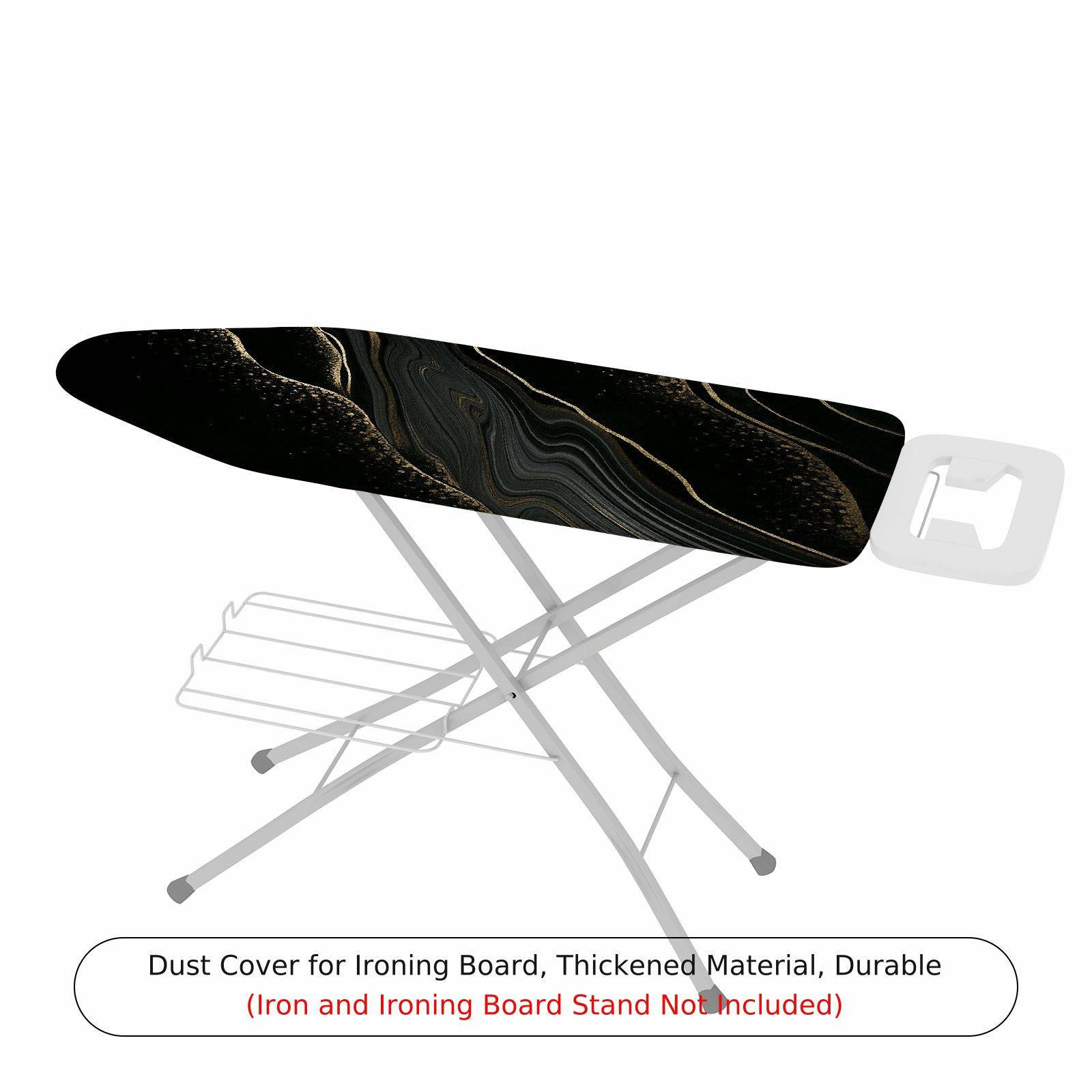 1-Piece Black Gold Pattern Abstract Elegant  Ironing Board Cover, Universal Size, Without Board