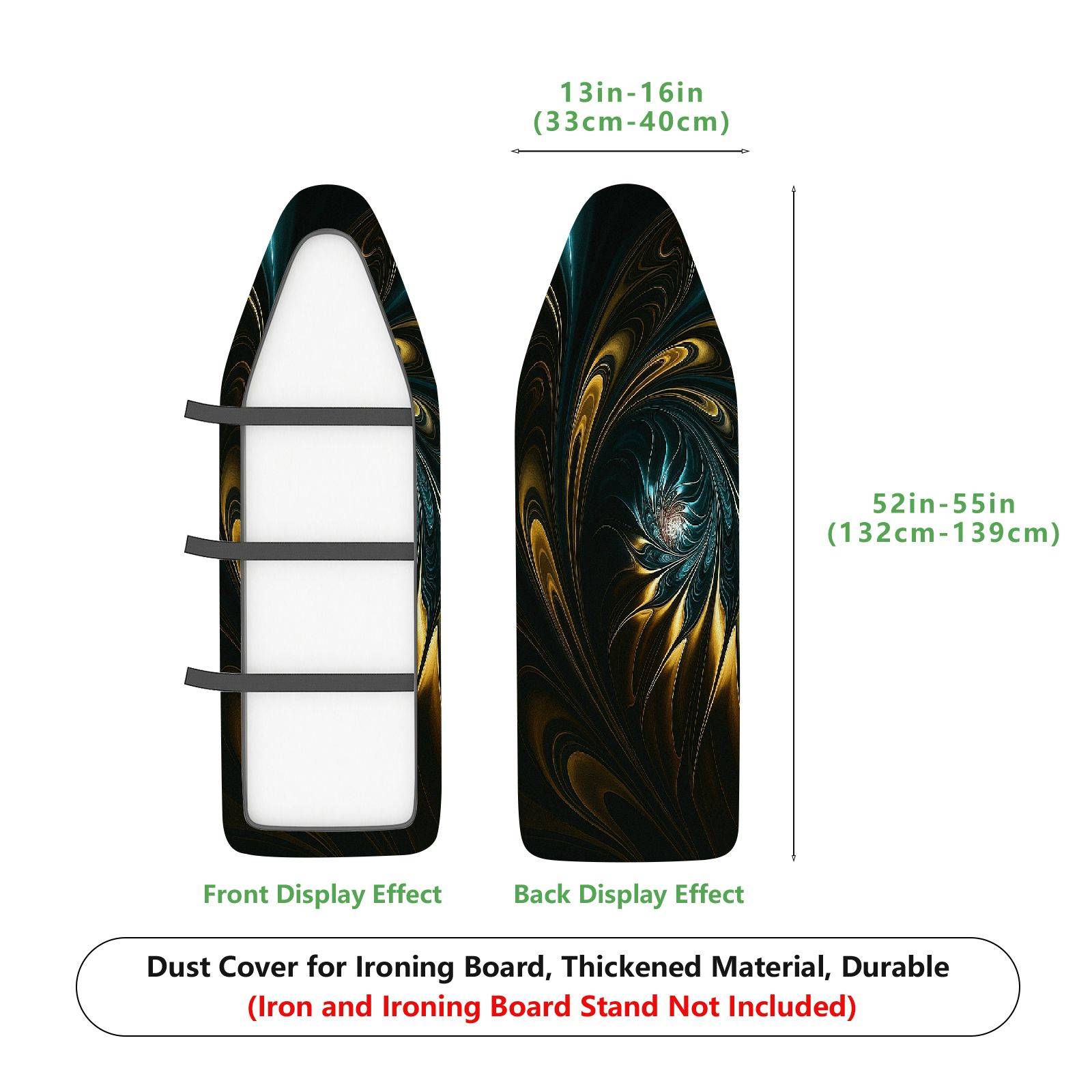 1-Piece Abstract Swirl Art Elegant  Ironing Board Cover, Universal Size, Without Board