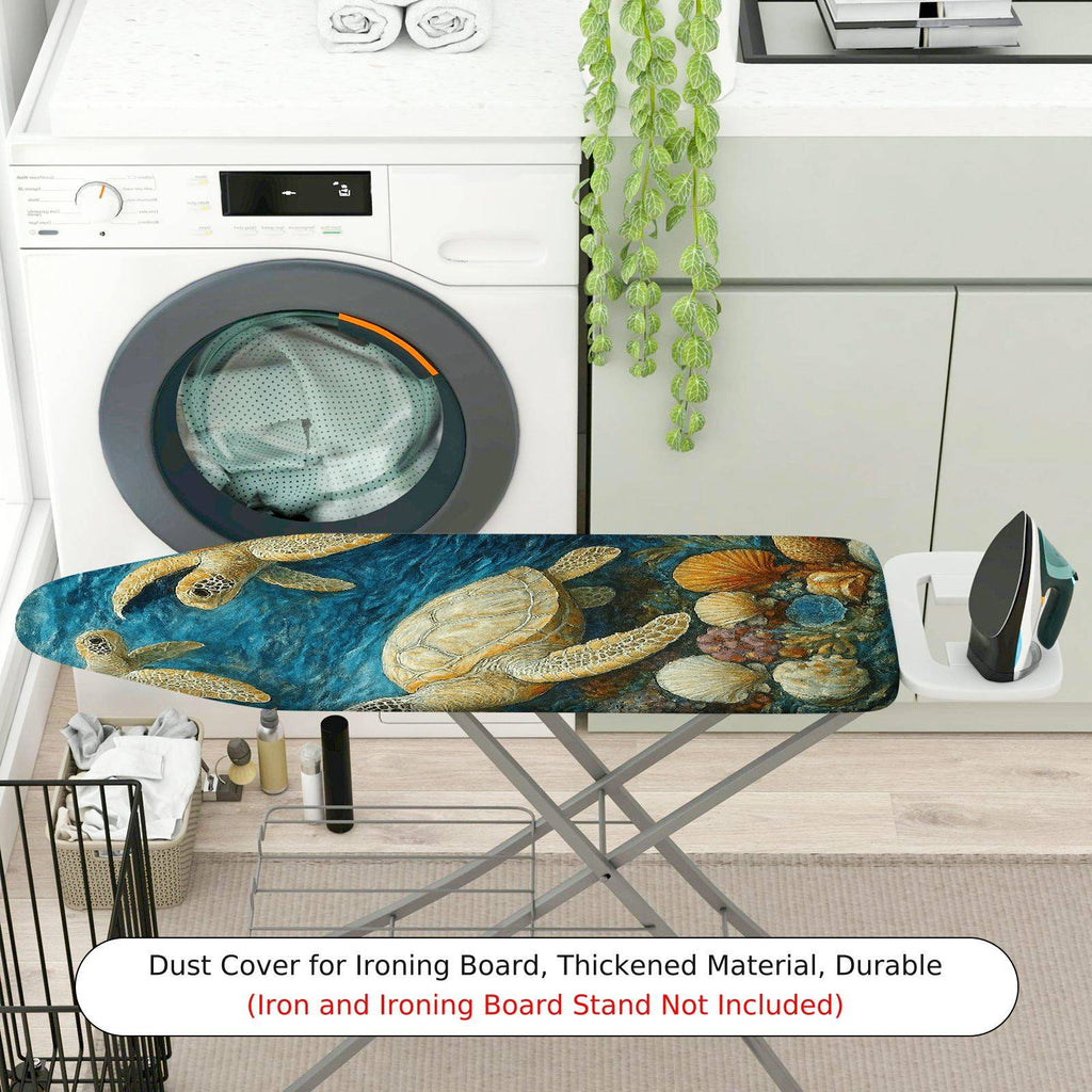 1-Piece Turtle Ocean Sea Life  Ironing Board Cover, Universal Size, Without Board