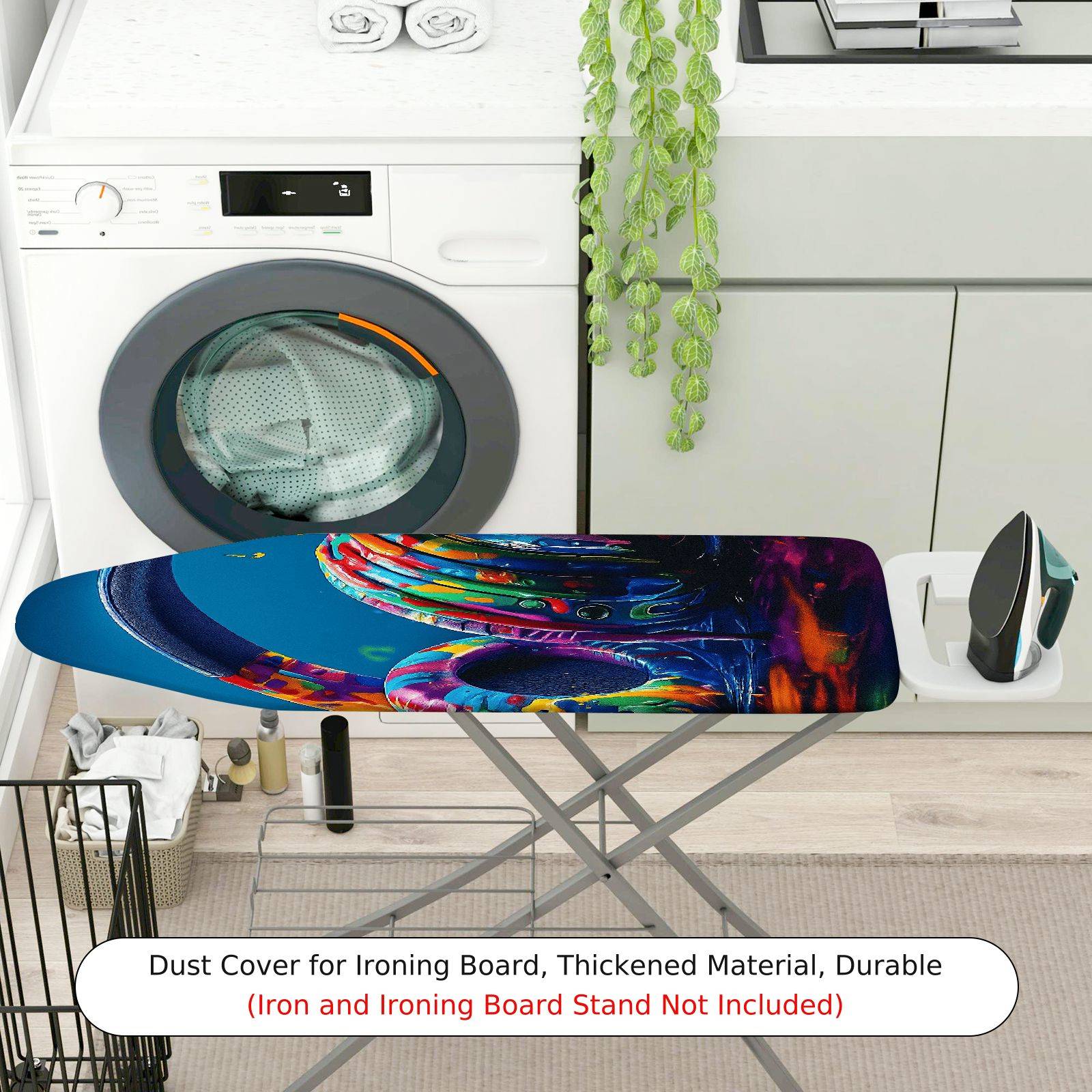 1-Piece Colorful Swirls Abstract Artistic  Ironing Board Cover, Universal Size, Without Board