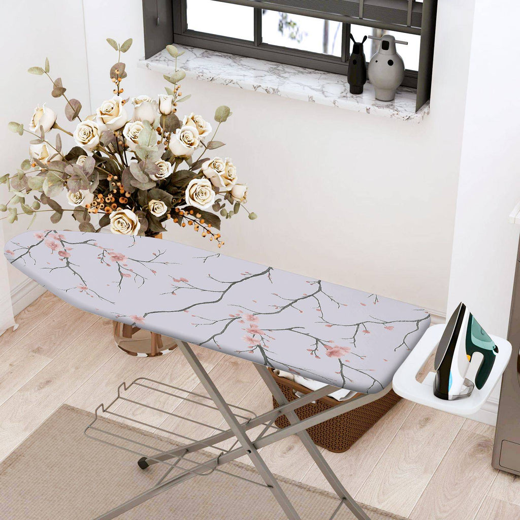 1-Piece Floral Pattern Pink Cherry Blossom Branch  Ironing Board Cover, Universal Size, Without Board