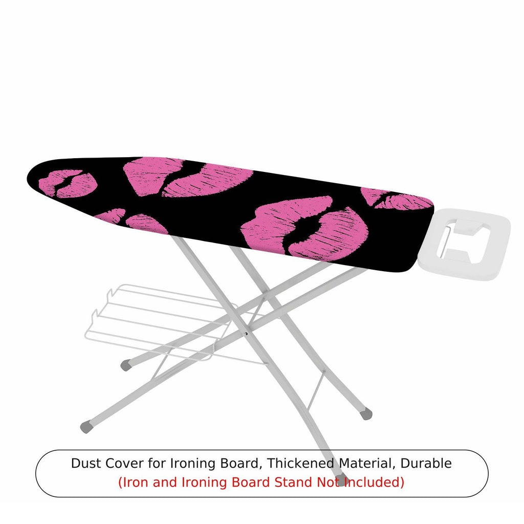 1-Piece Kiss Lip Pattern Pink Black  Ironing Board Cover, Universal Size, Without Board