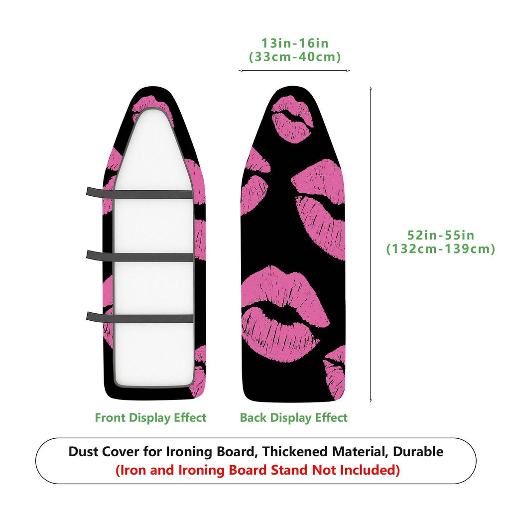 1-Piece Kiss Lip Pattern Pink Black  Ironing Board Cover, Universal Size, Without Board