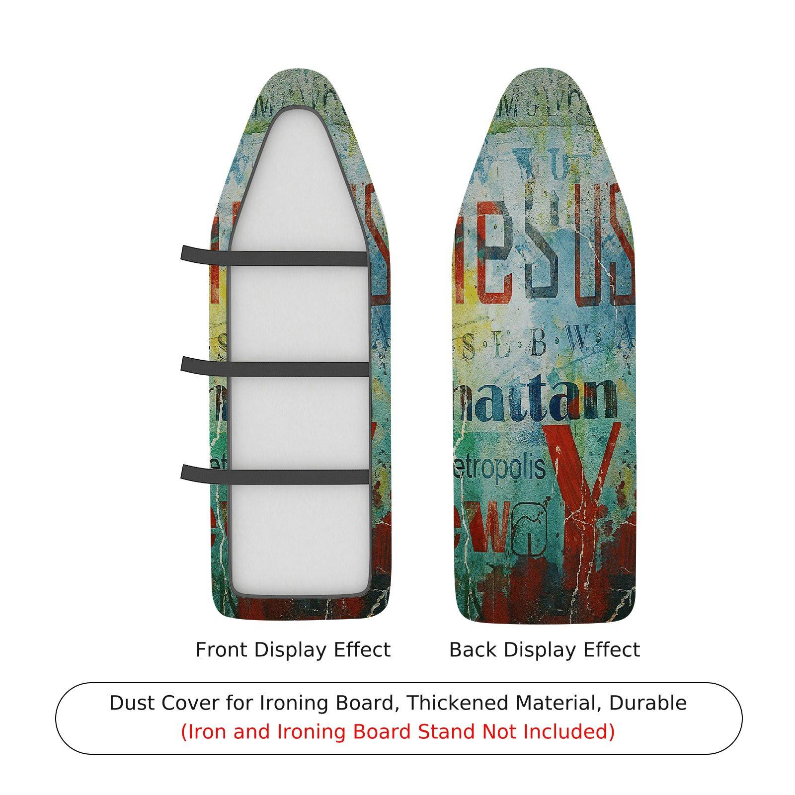 1-Piece Urban Graffiti Typography Abstract  Ironing Board Cover, Universal Size, Without Board