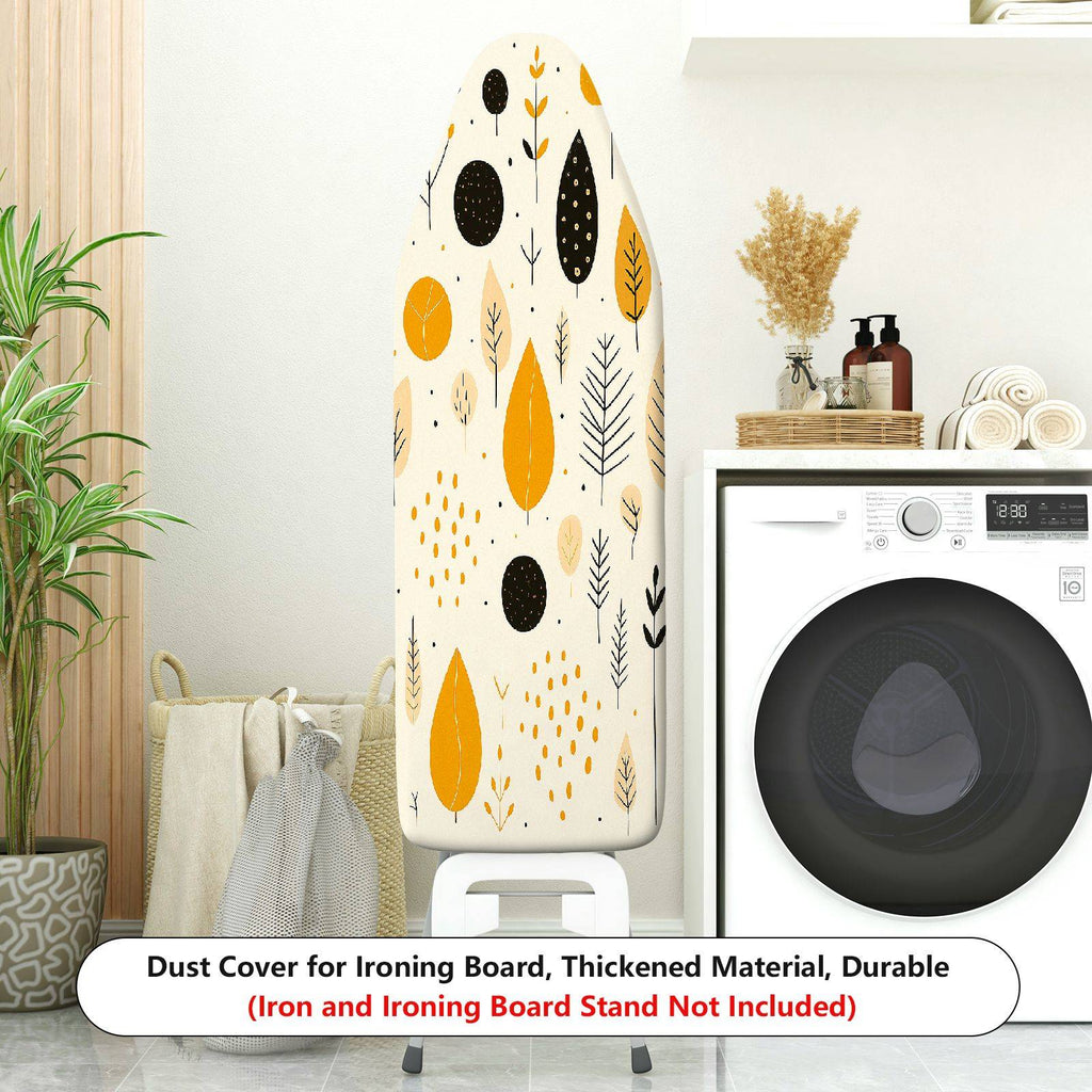 1-Piece Abstract Yellow Leaf Pattern Autumn Theme  Ironing Board Cover, Universal Size, Without Board