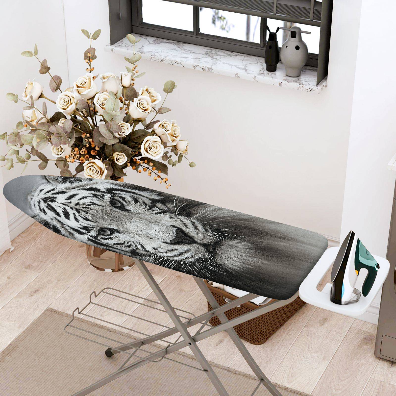 1-Piece Animal Wildlife Tiger  Ironing Board Cover, Universal Size, Without Board