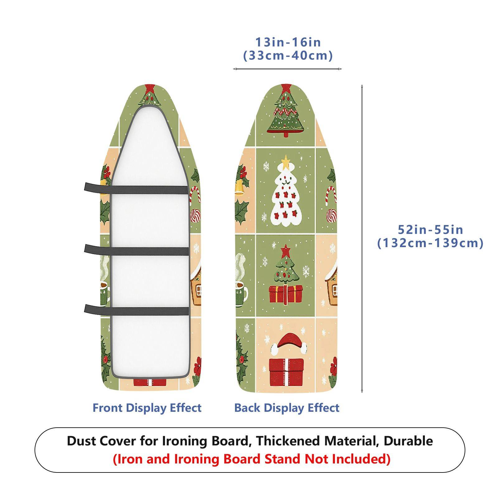 1-Piece Christmas Holiday Festive  Ironing Board Cover, Universal Size, Without Board