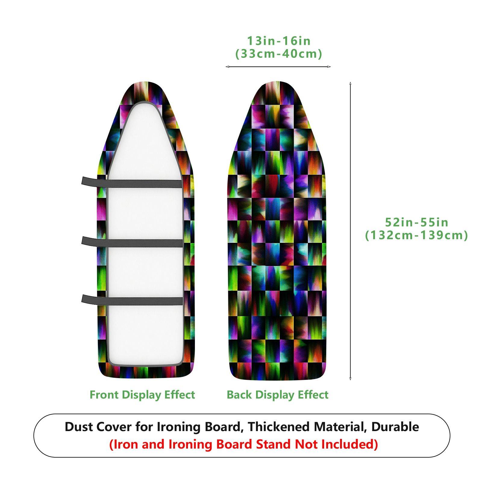 1-Piece Colorful Pattern Abstract Mosaic  Ironing Board Cover, Universal Size, Without Board