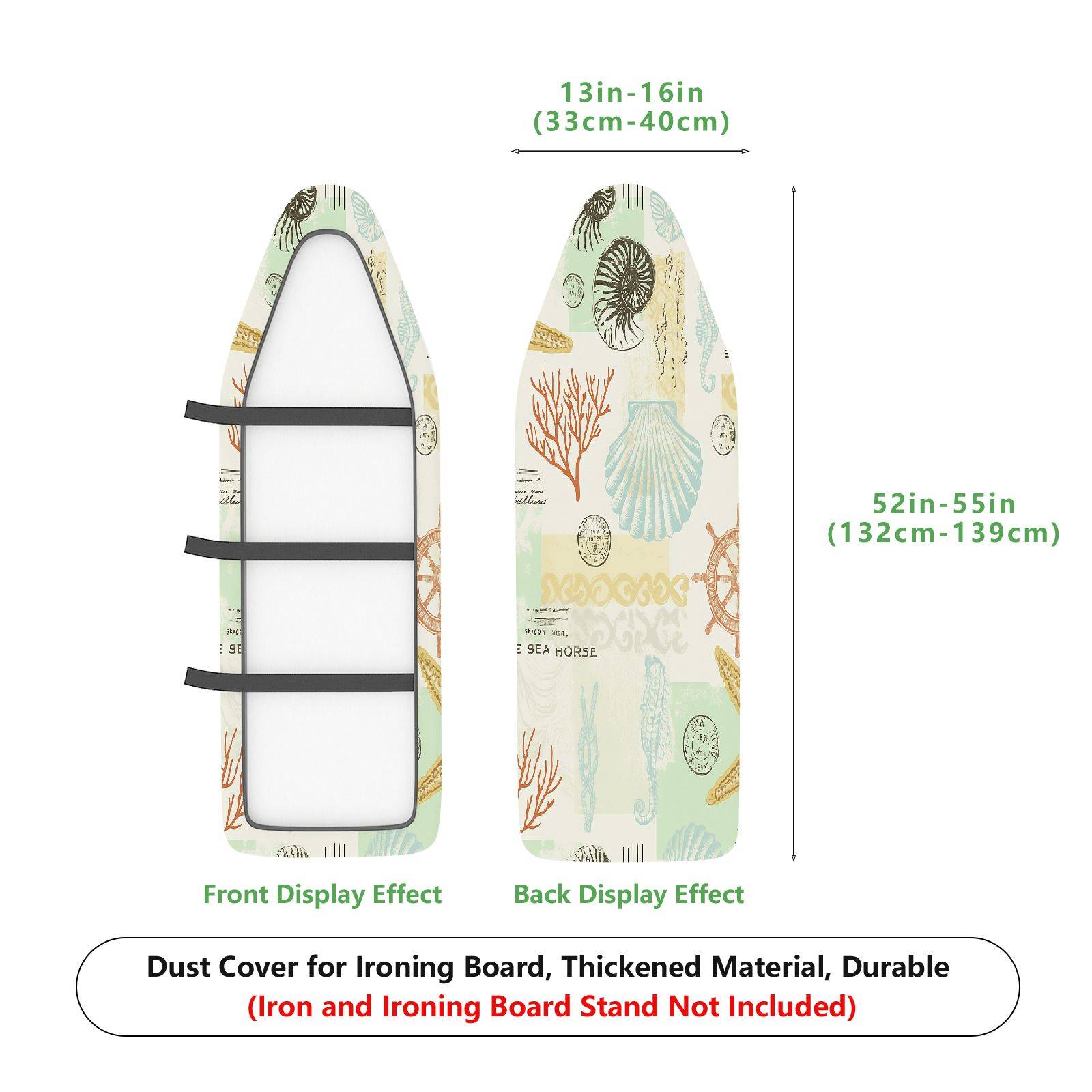 1-Piece Seashell Nautical Ocean  Ironing Board Cover, Universal Size, Without Board
