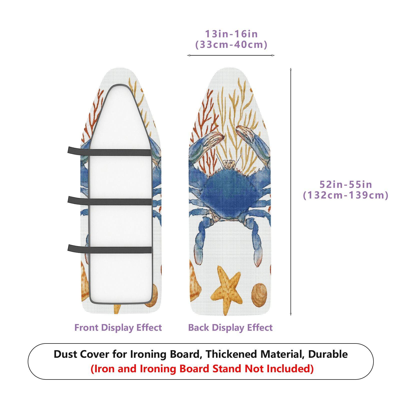 1-Piece Ocean Crab Starfish  Ironing Board Cover, Universal Size, Without Board