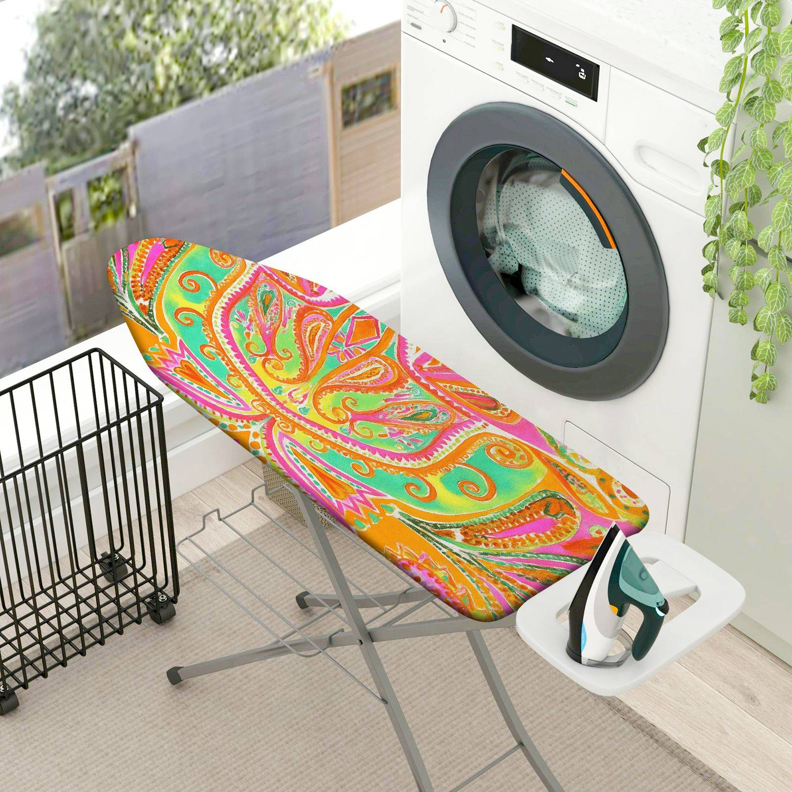 1-Piece Colorful Paisley Abstract Art  Ironing Board Cover, Universal Size, Without Board