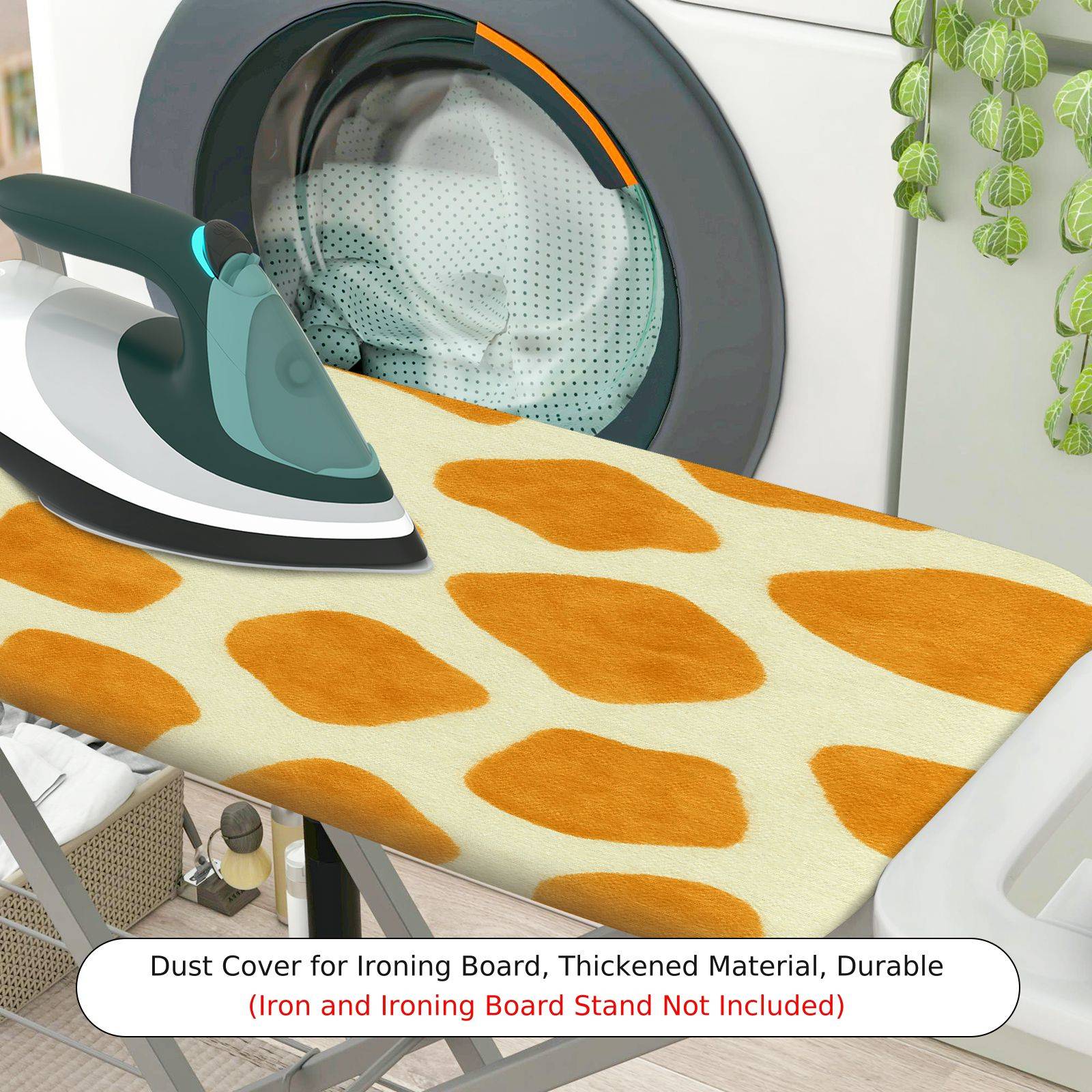 1-Piece Giraffe Pattern Animal Print Yellow  Ironing Board Cover, Universal Size, Without Board
