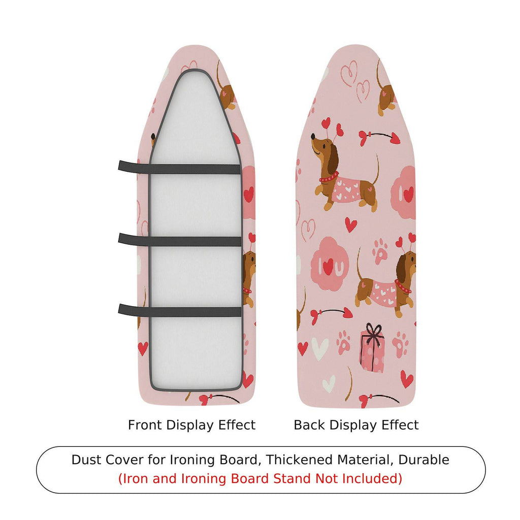 1-Piece Dog Floral Pink  Ironing Board Cover, Universal Size, Without Board