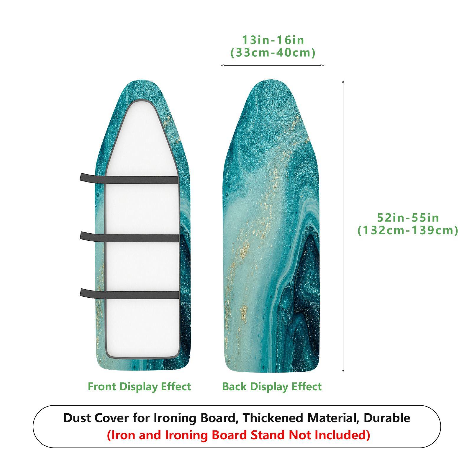 1-Piece Marble Blue Abstract Design  Ironing Board Cover, Universal Size, Without Board