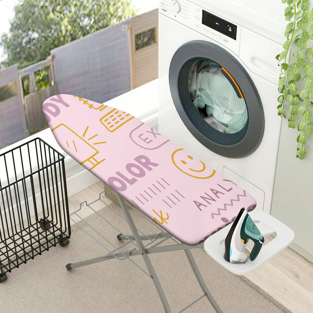 1-Piece Pink  Smile Abstract  Ironing Board Cover, Universal Size, Without Board