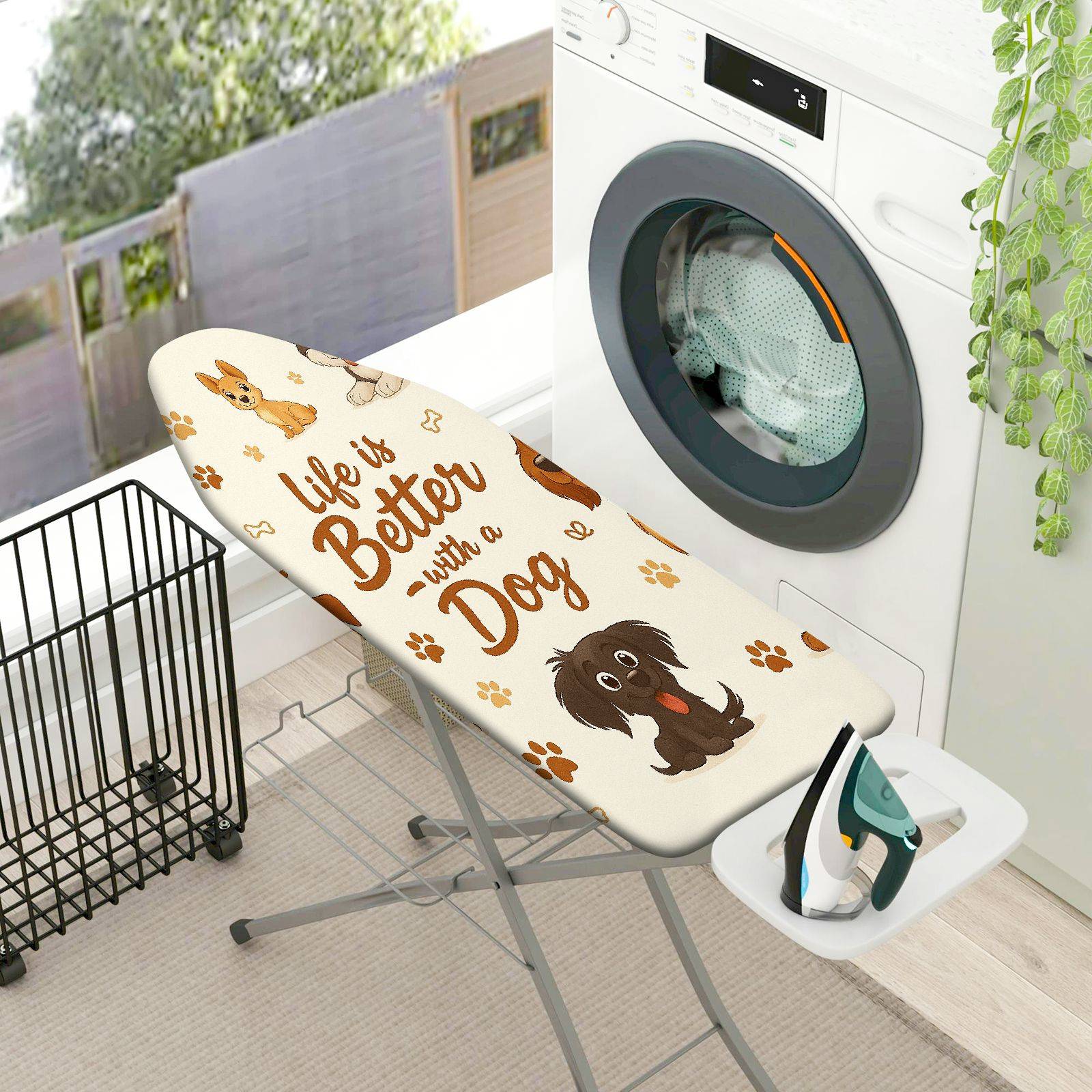 1-Piece Dog Paw Print Animal  Ironing Board Cover, Universal Size, Without Board