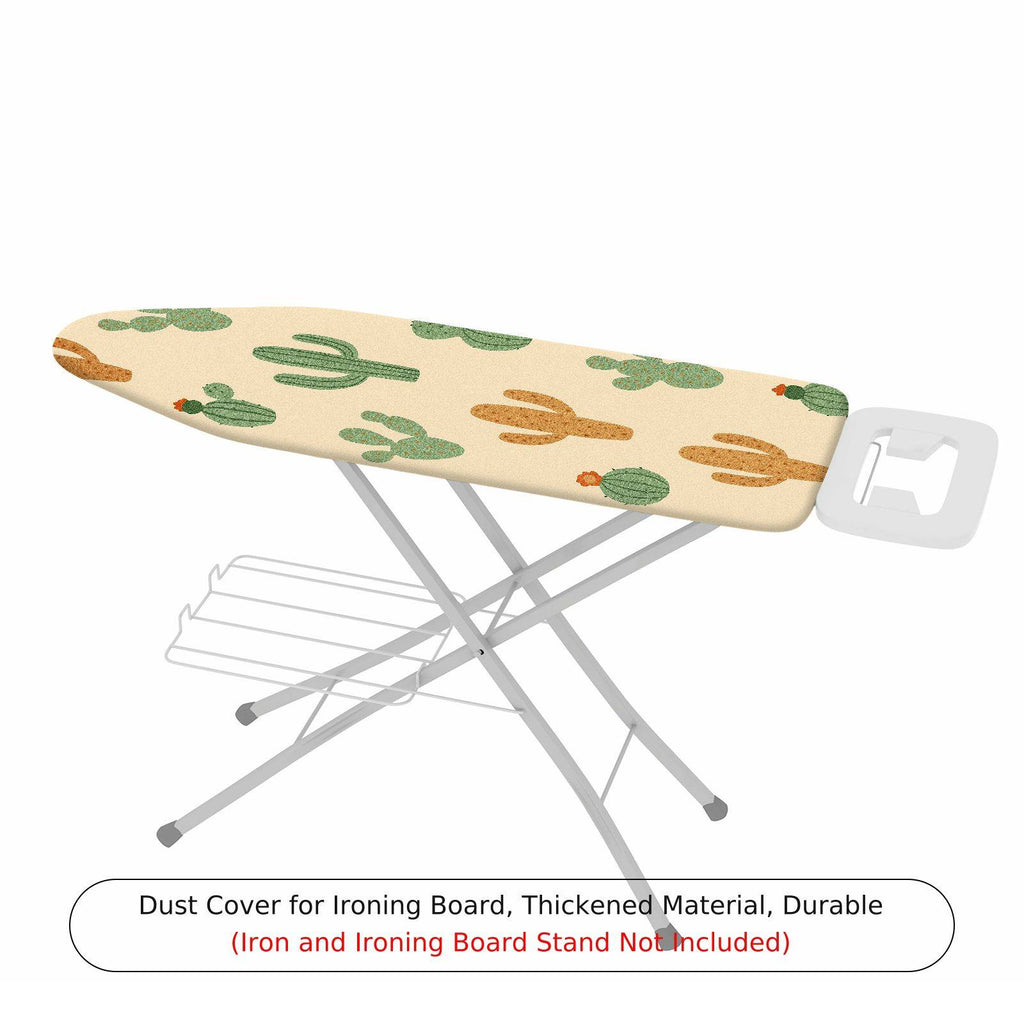 1-Piece Cactus Pattern Green Beige  Ironing Board Cover, Universal Size, Without Board