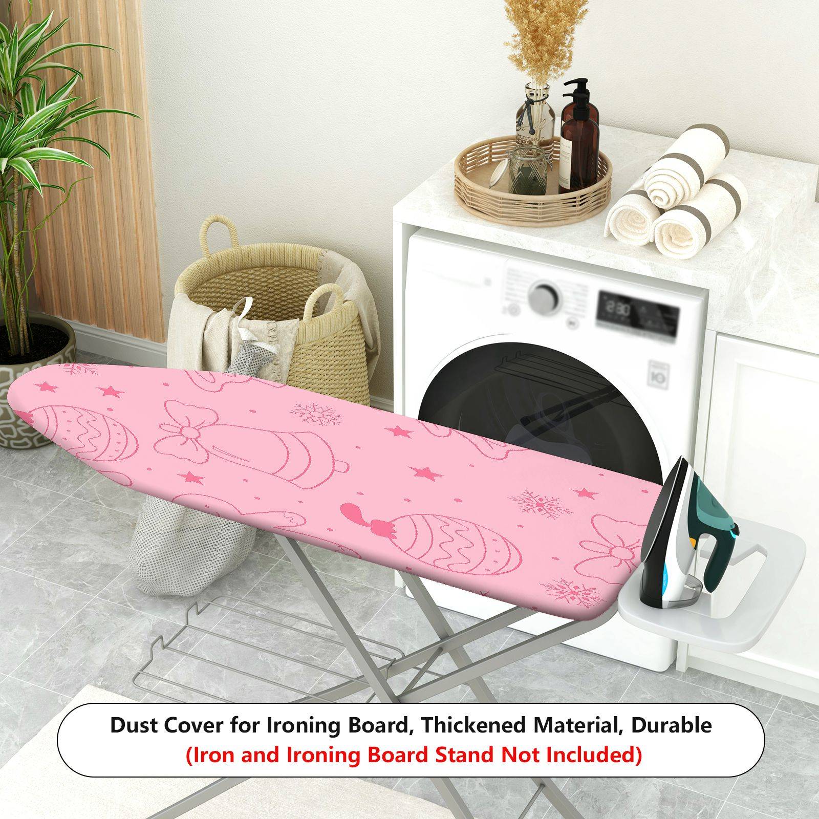 1-Piece Christmas Bell Star Ornament  Ironing Board Cover, Universal Size, Without Board