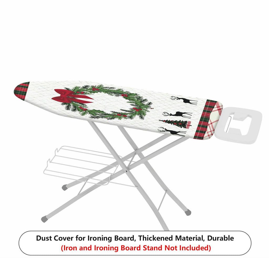 1-Piece Christmas Red Bow Deer  Ironing Board Cover, Universal Size, Without Board