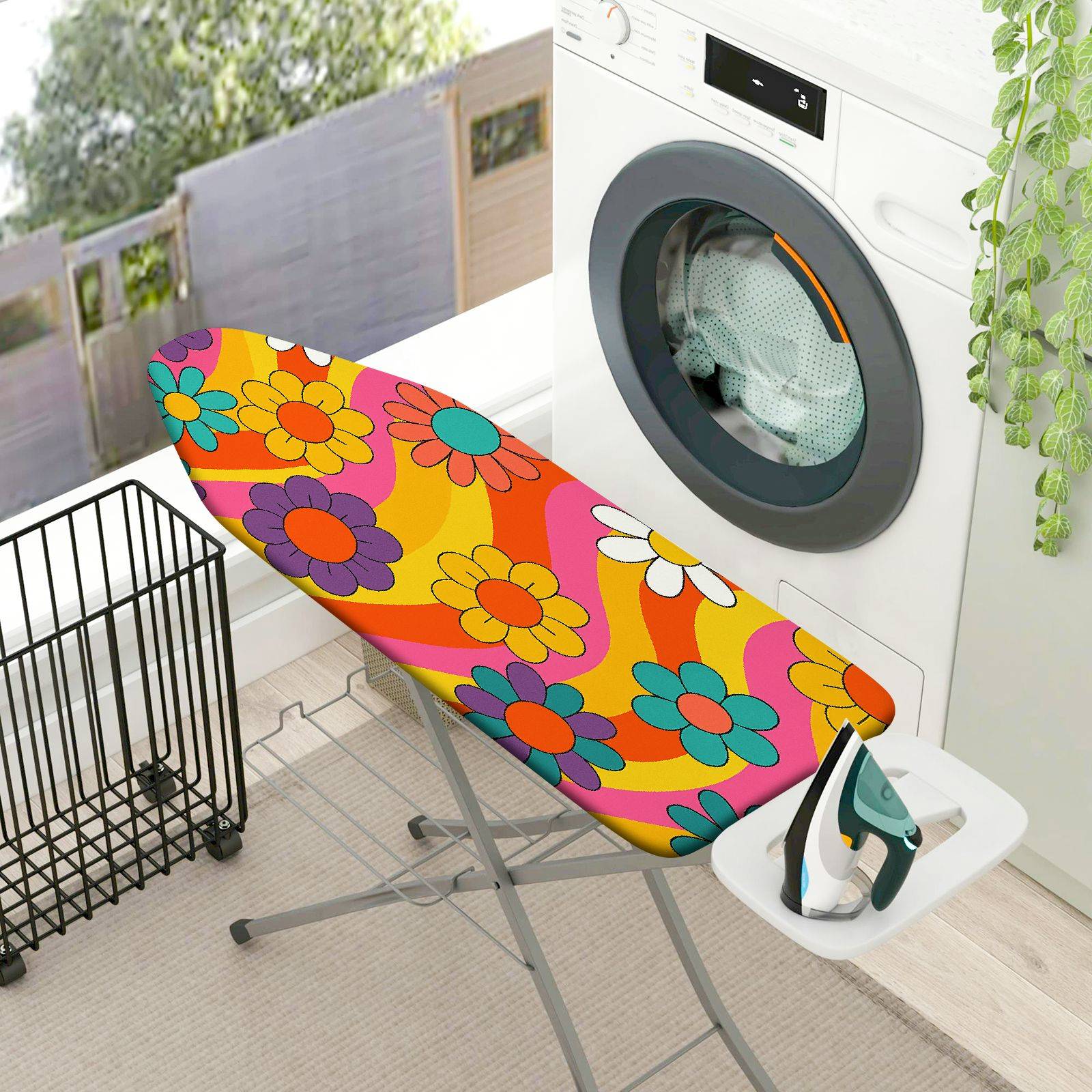 1-Piece Floral Colorful Retro  Ironing Board Cover, Universal Size, Without Board