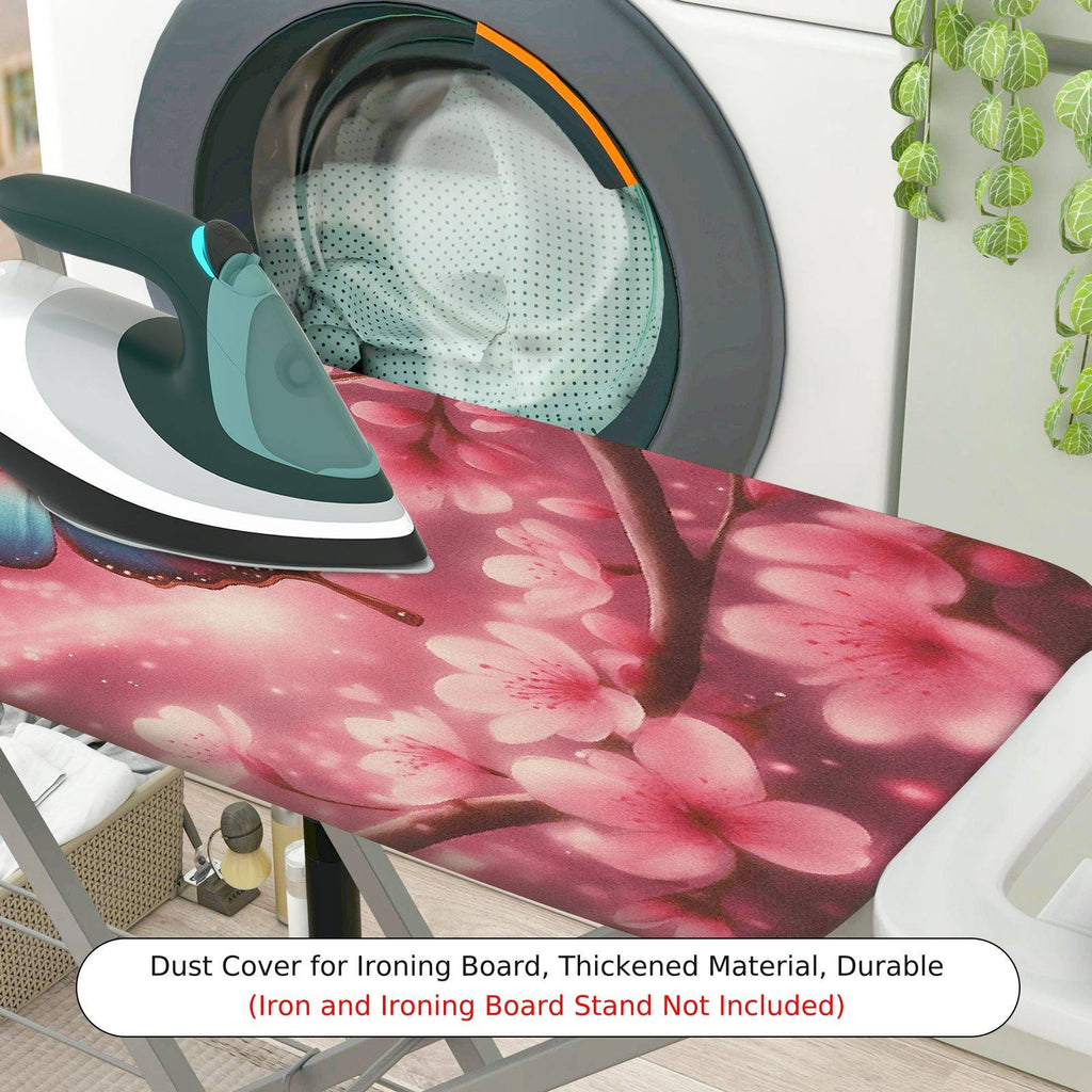 1-Piece Butterfly Cherry Blossom Pink  Ironing Board Cover, Universal Size, Without Board