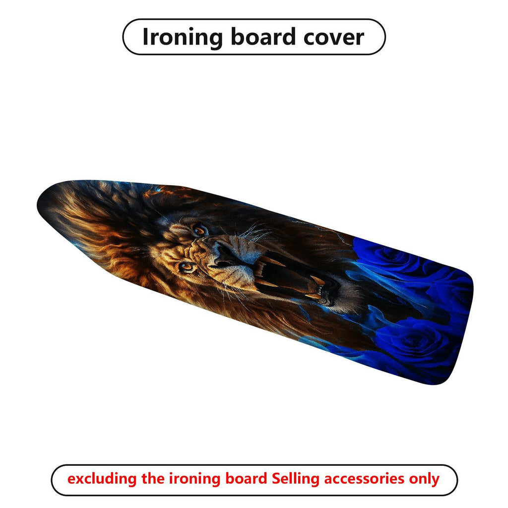 1-Piece Lion Blue Rose Abstract  Ironing Board Cover, Universal Size, Without Board