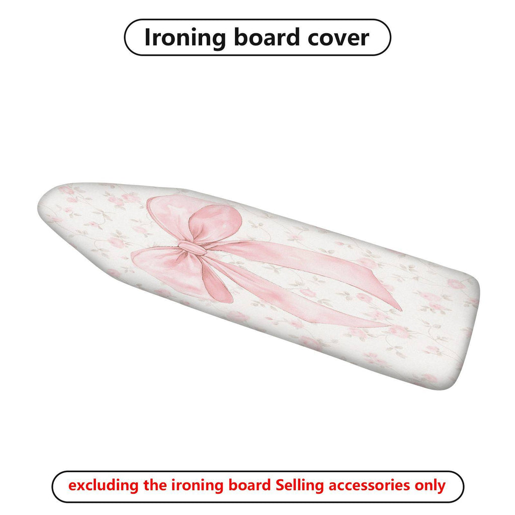 1-Piece Pink Bow Floral Pattern  Ironing Board Cover, Universal Size, Without Board