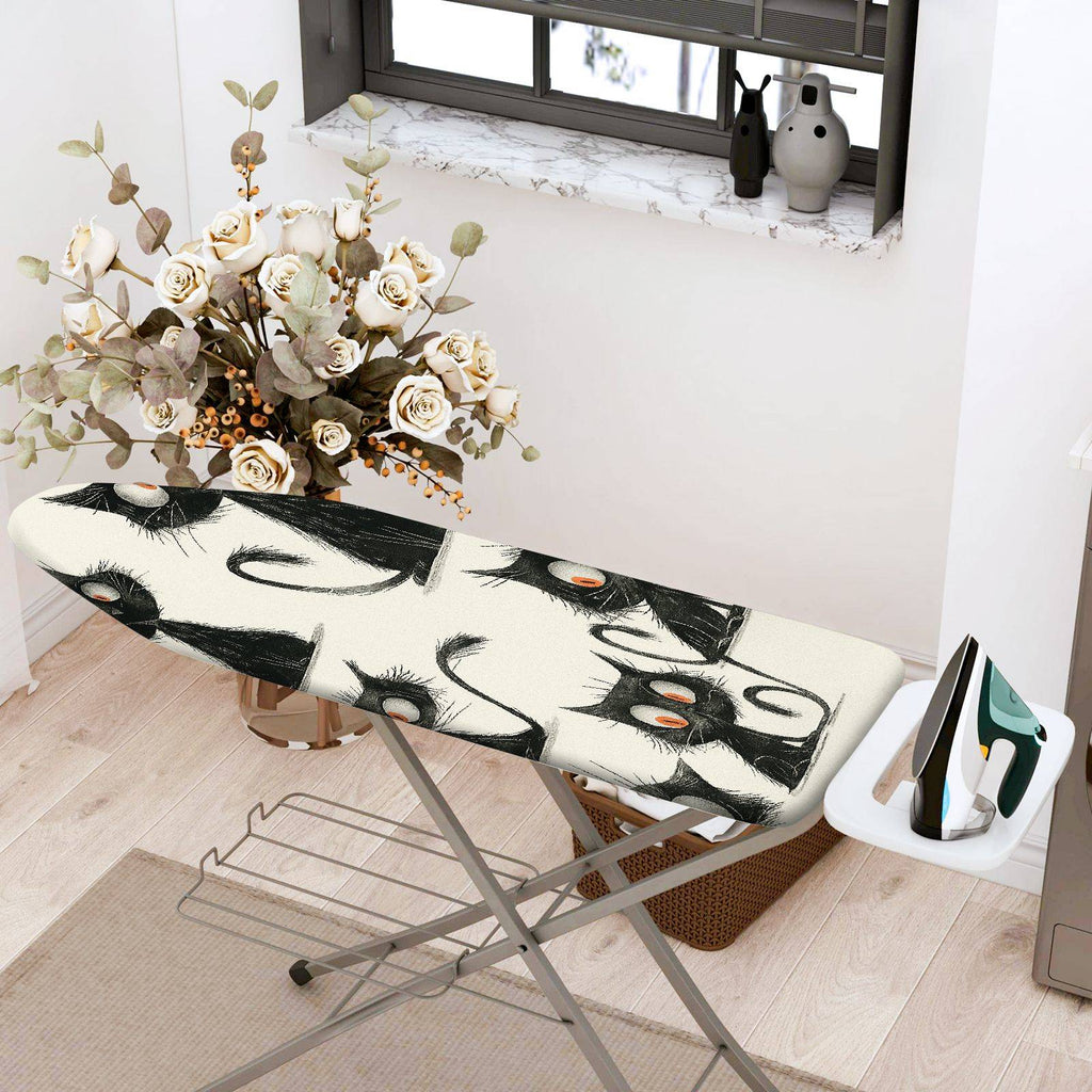1-Piece Cat Pattern Black  Animal  Ironing Board Cover, Universal Size, Without Board