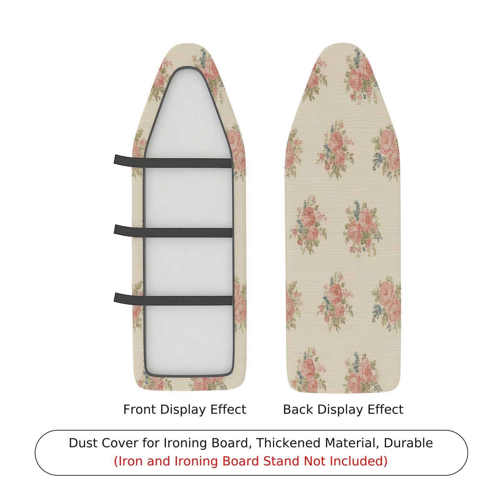 1-Piece Floral Pattern Pink Rose  Ironing Board Cover, Universal Size, Without Board