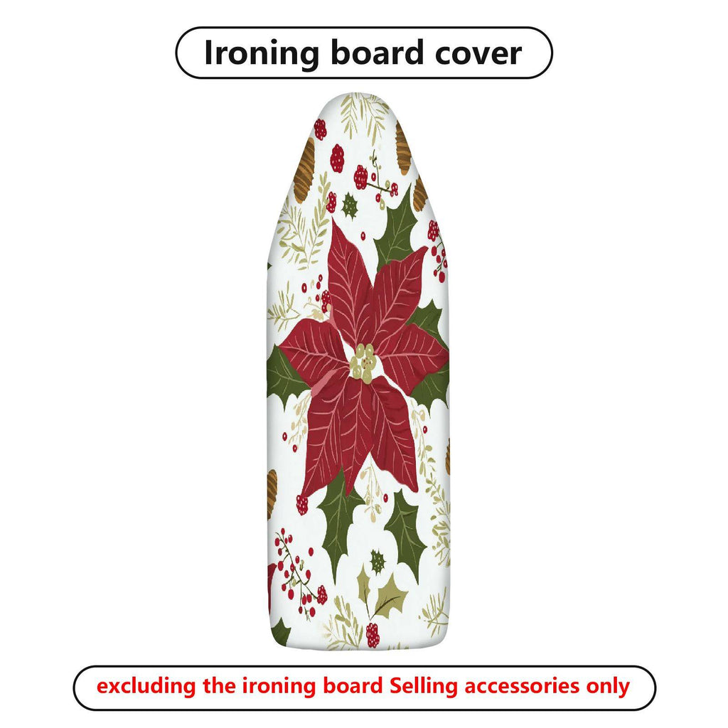 1-Piece Christmas Poinsettia Festive  Ironing Board Cover, Universal Size, Without Board