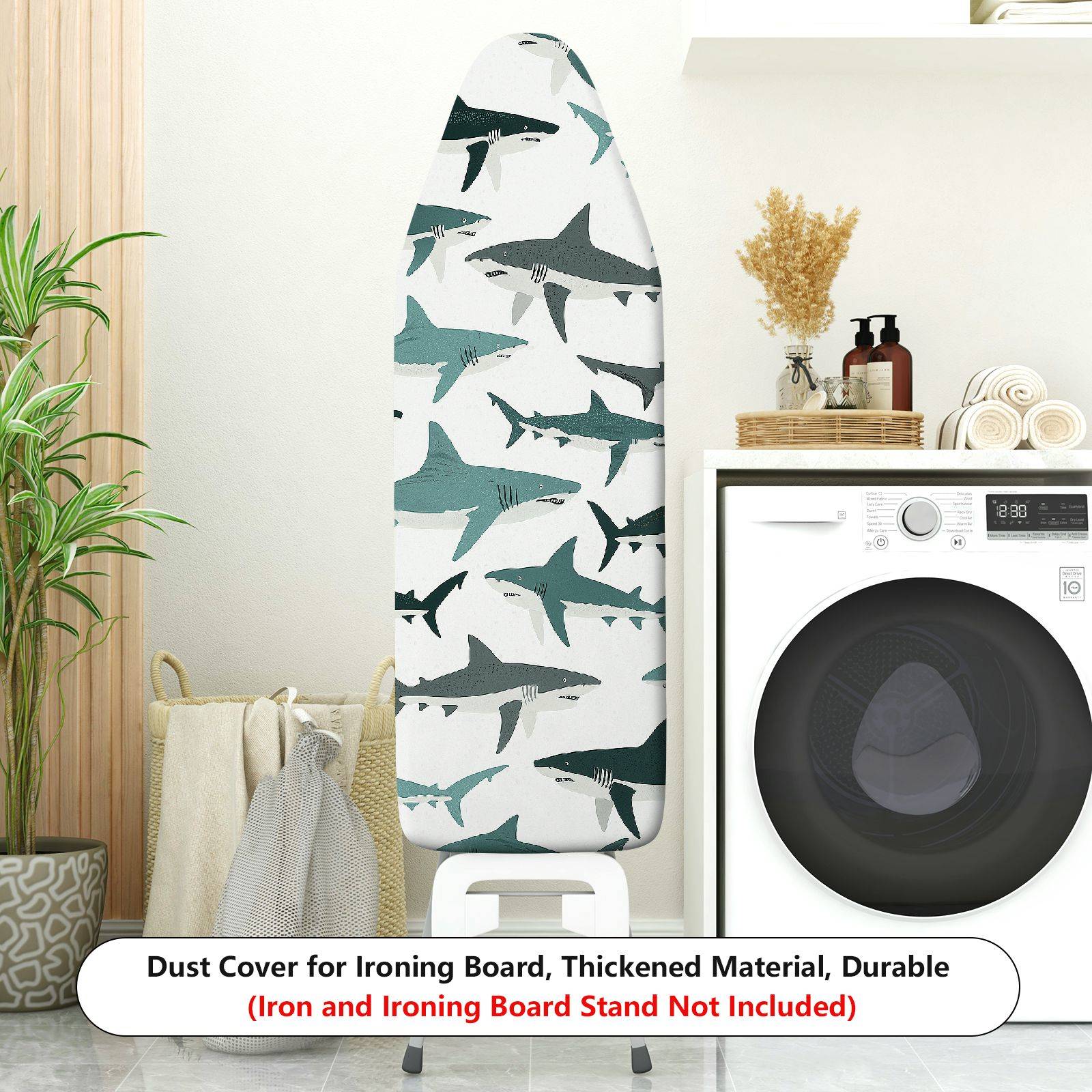 1-Piece Shark Ocean Marine  Ironing Board Cover, Universal Size, Without Board