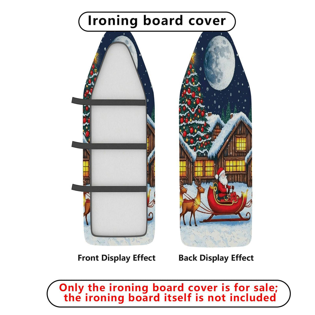 1-Piece Christmas Tree Santa Moon  Ironing Board Cover, Universal Size, Without Board