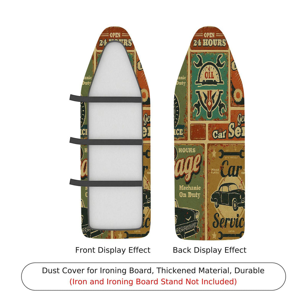 1-Piece Retro Car Service Vintage  Ironing Board Cover, Universal Size, Without Board