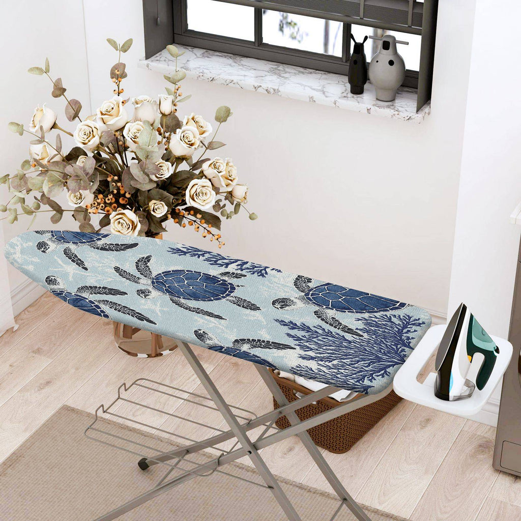 1-Piece Sea Turtle Coral Ocean  Ironing Board Cover, Universal Size, Without Board