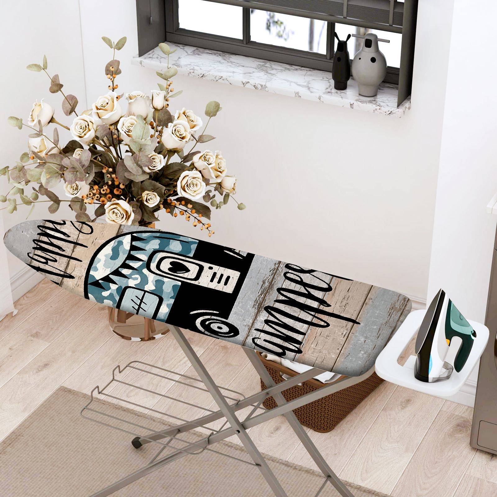 1-Piece Camper Retro Vintage  Ironing Board Cover, Universal Size, Without Board