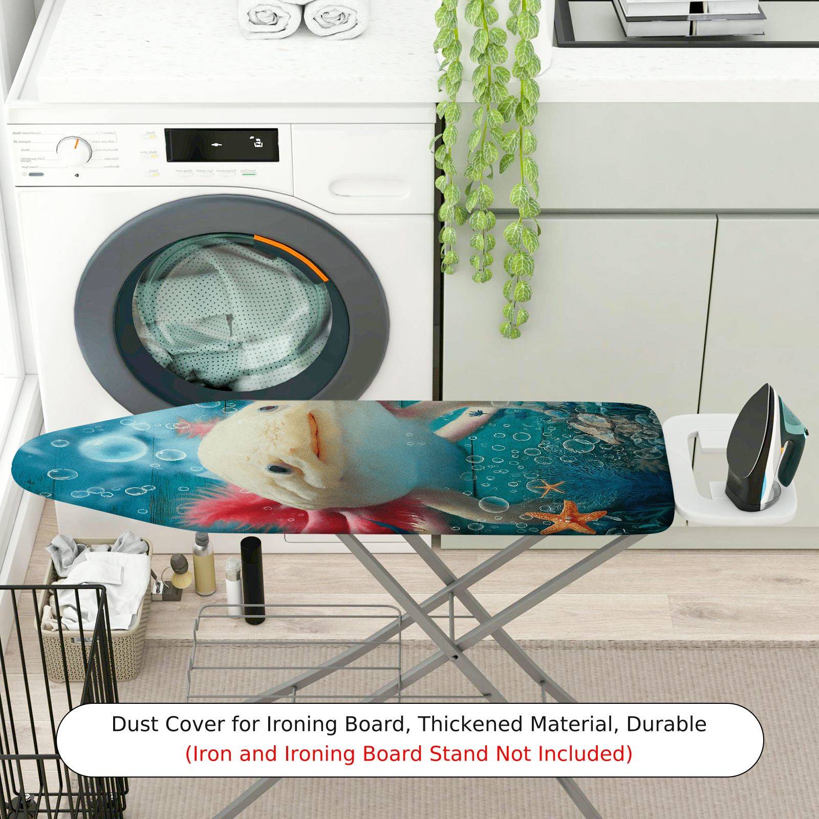 1-Piece Fish Bubbles Ocean  Ironing Board Cover, Universal Size, Without Board