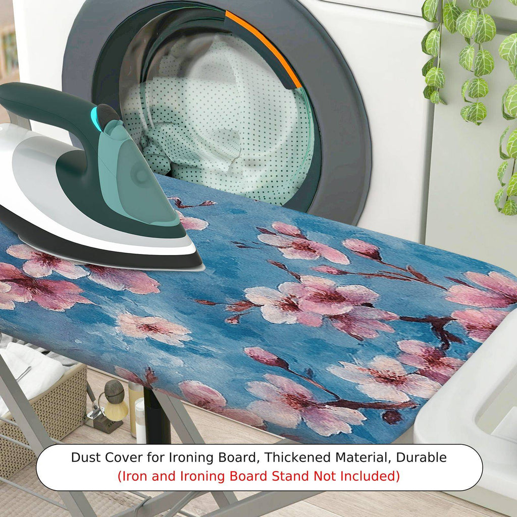 1-Piece Floral Blue Pink Blossom  Ironing Board Cover, Universal Size, Without Board