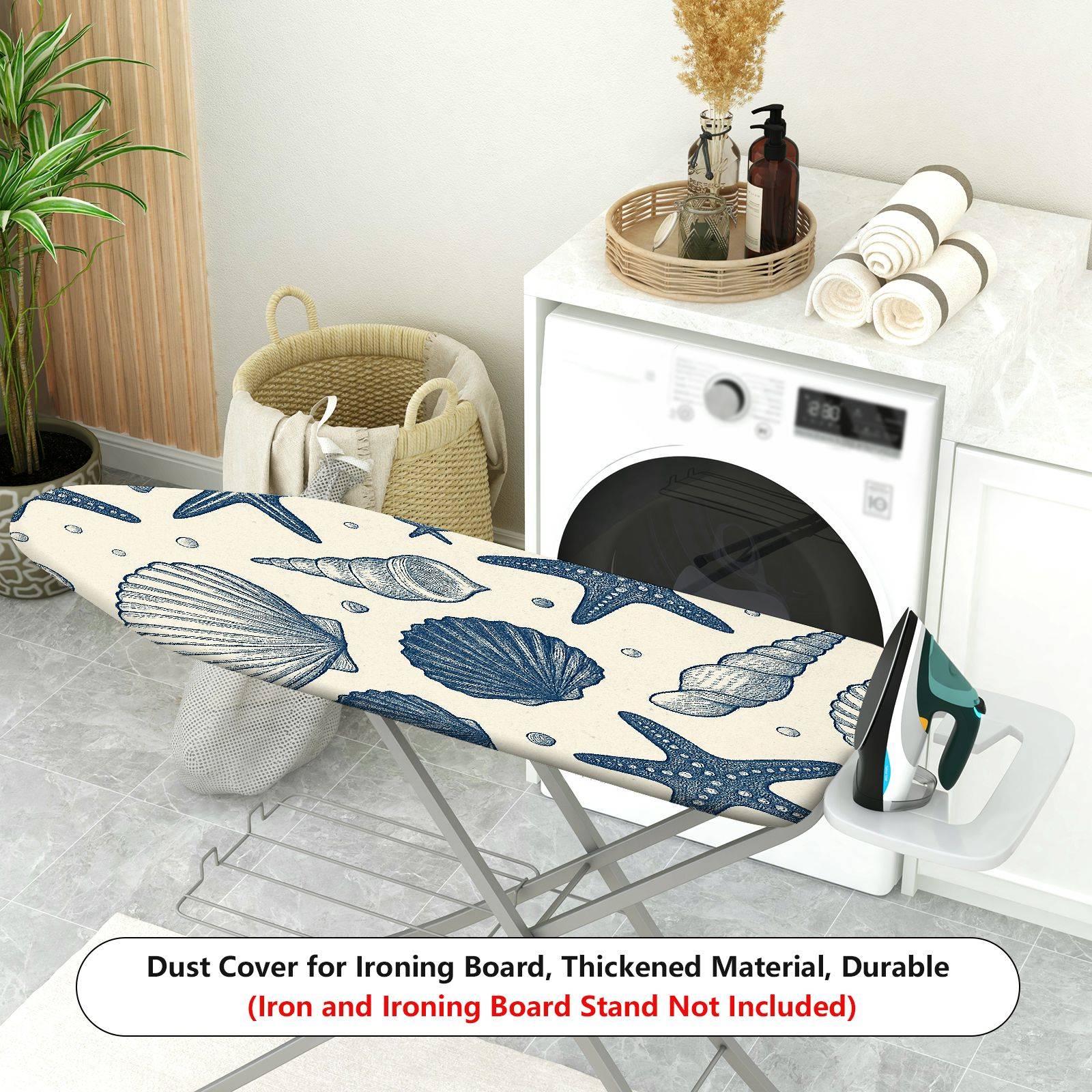 1-Piece Seashell Starfish Ocean  Ironing Board Cover, Universal Size, Without Board
