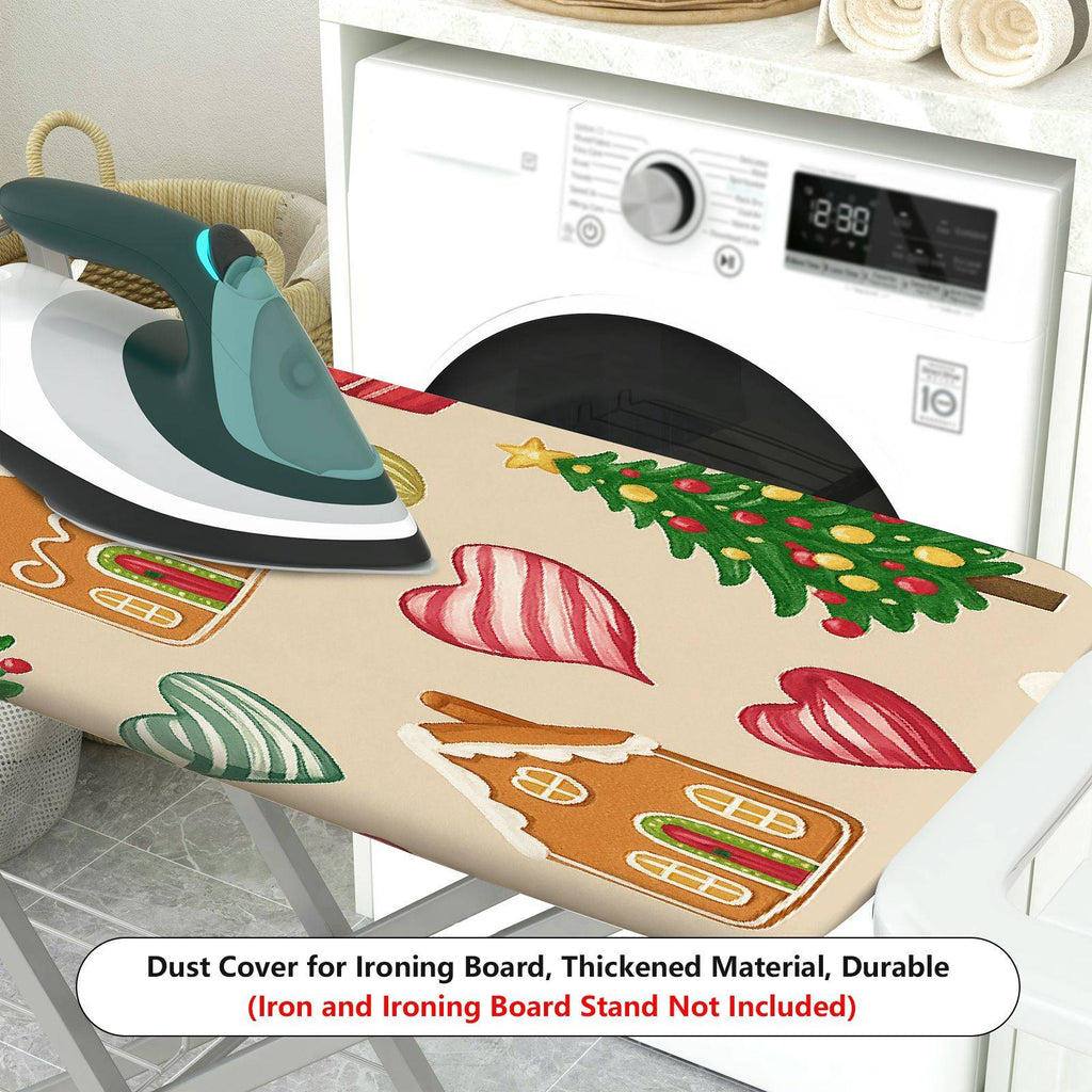 1-Piece Christmas Tree Gingerbread Red Heart  Ironing Board Cover, Universal Size, Without Board