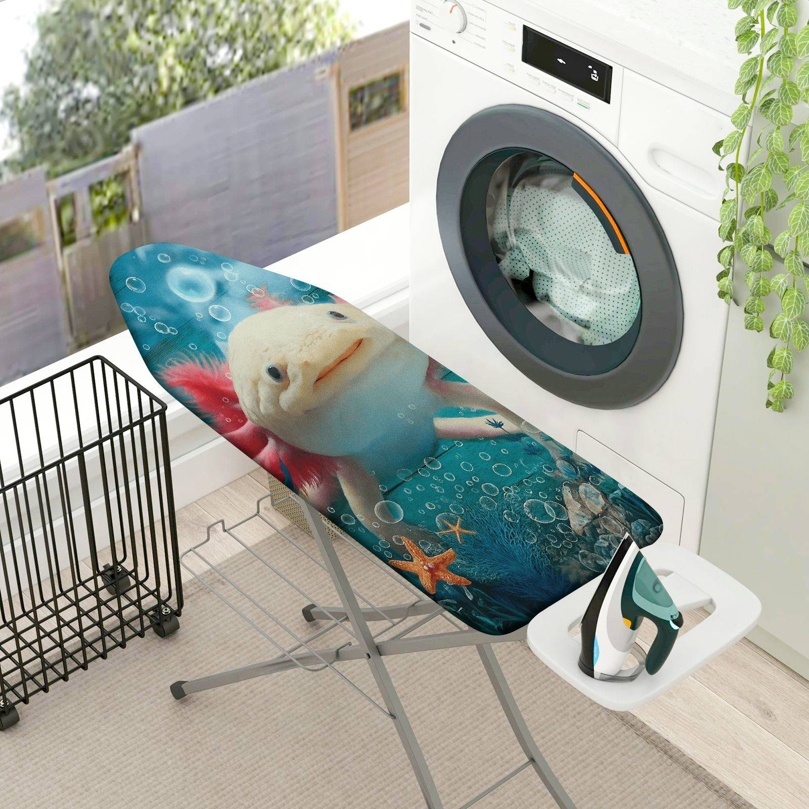 1-Piece Fish Bubbles Ocean  Ironing Board Cover, Universal Size, Without Board