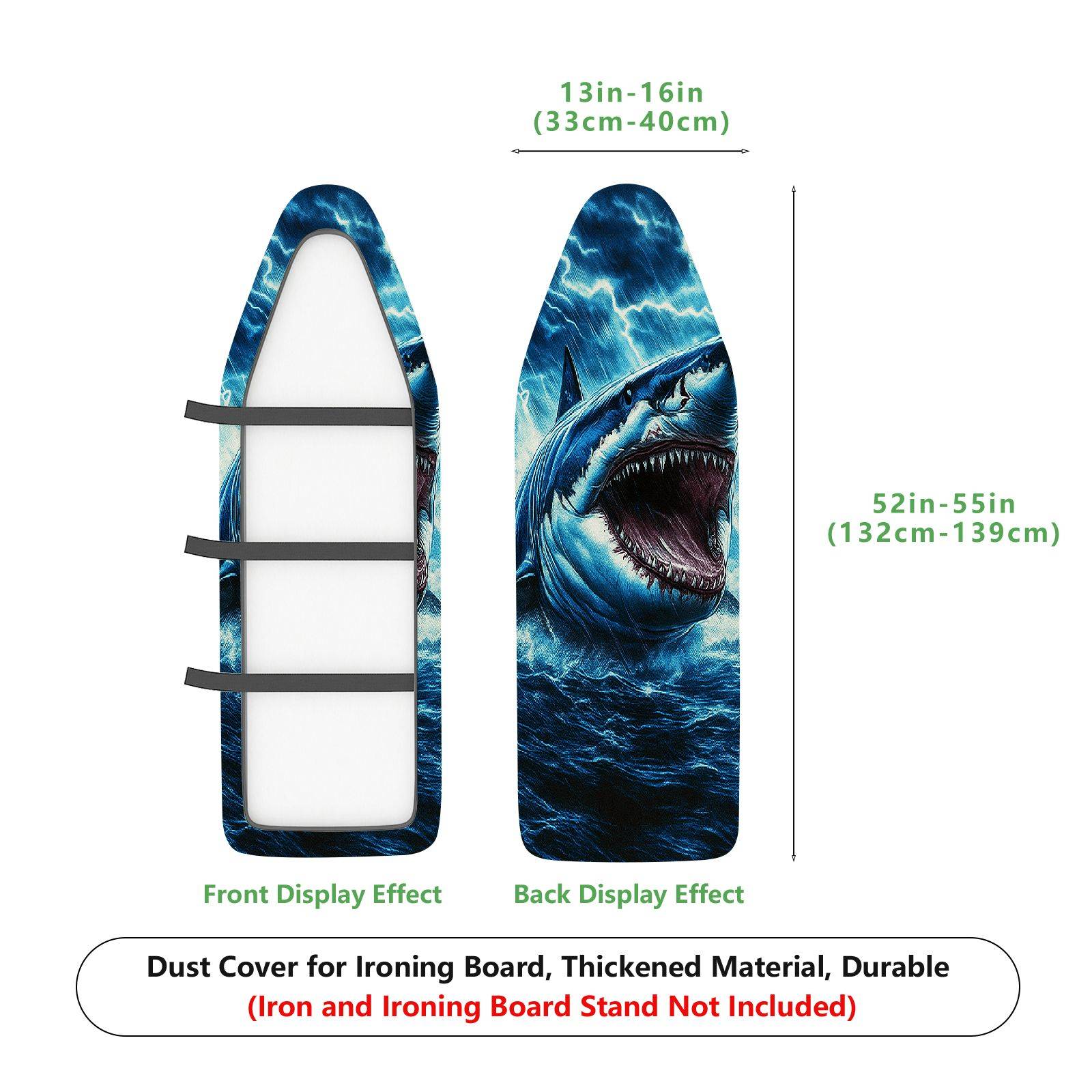 1-Piece Shark Lightning Ocean  Ironing Board Cover, Universal Size, Without Board