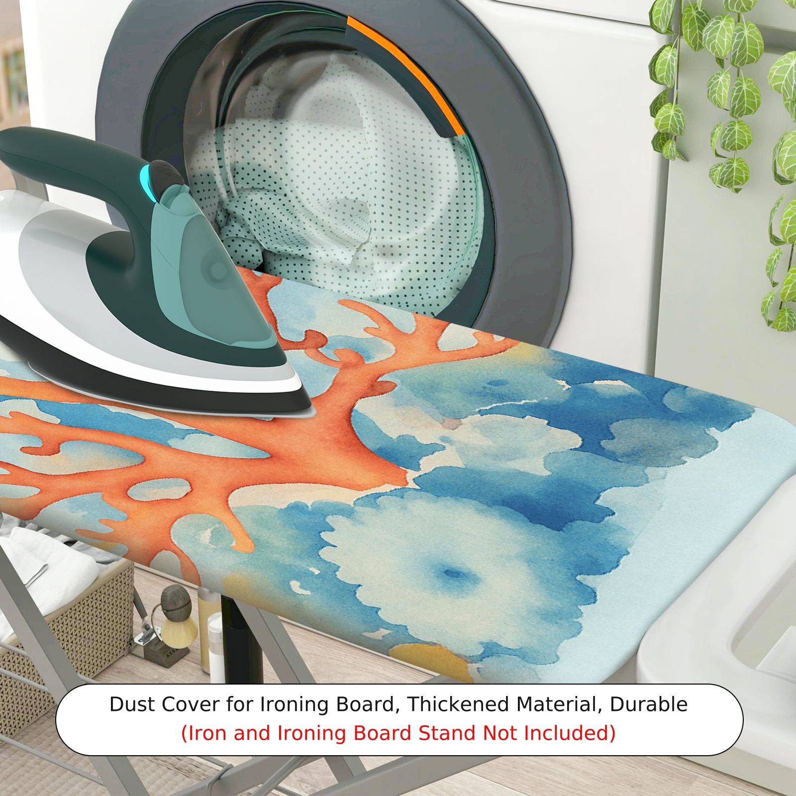1-Piece Coral Ocean Abstract  Ironing Board Cover, Universal Size, Without Board
