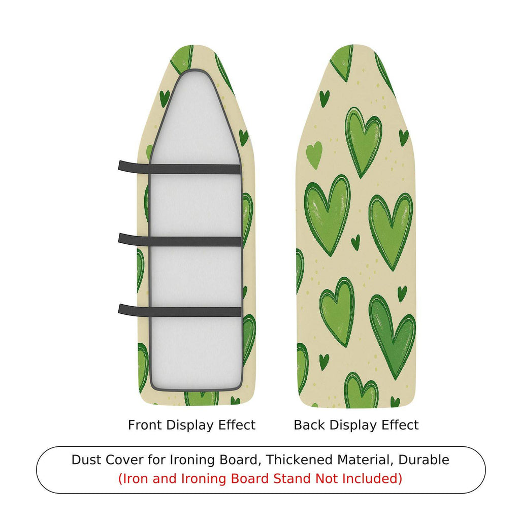 1-Piece Heart Green Beige  Ironing Board Cover, Universal Size, Without Board