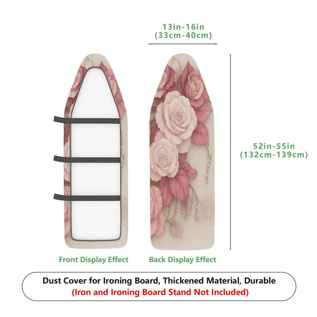 1-Piece Floral Rose Pink  Ironing Board Cover, Universal Size, Without Board