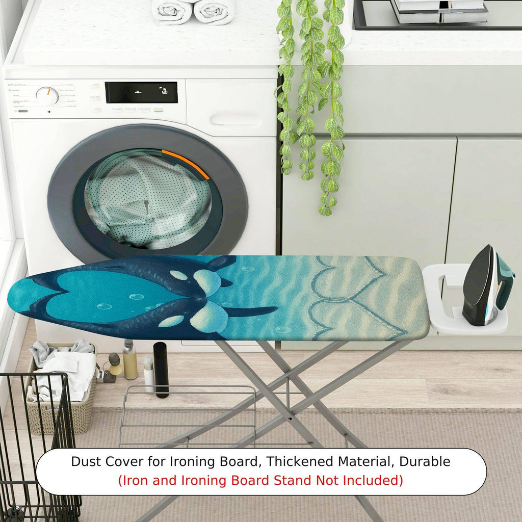 1-Piece Whale Ocean Blue  Ironing Board Cover, Universal Size, Without Board