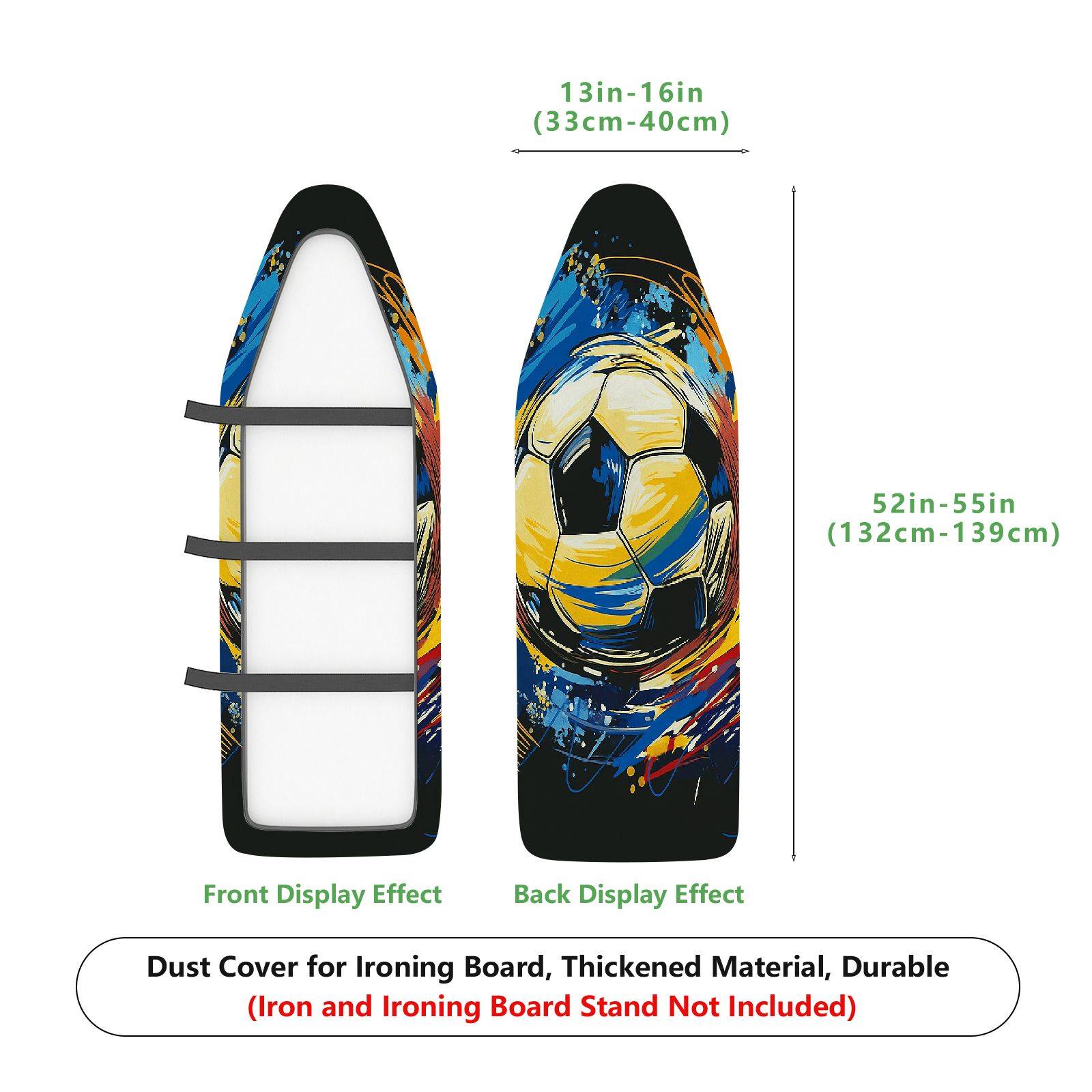 1-Piece Soccer Abstract Colorful  Ironing Board Cover, Universal Size, Without Board