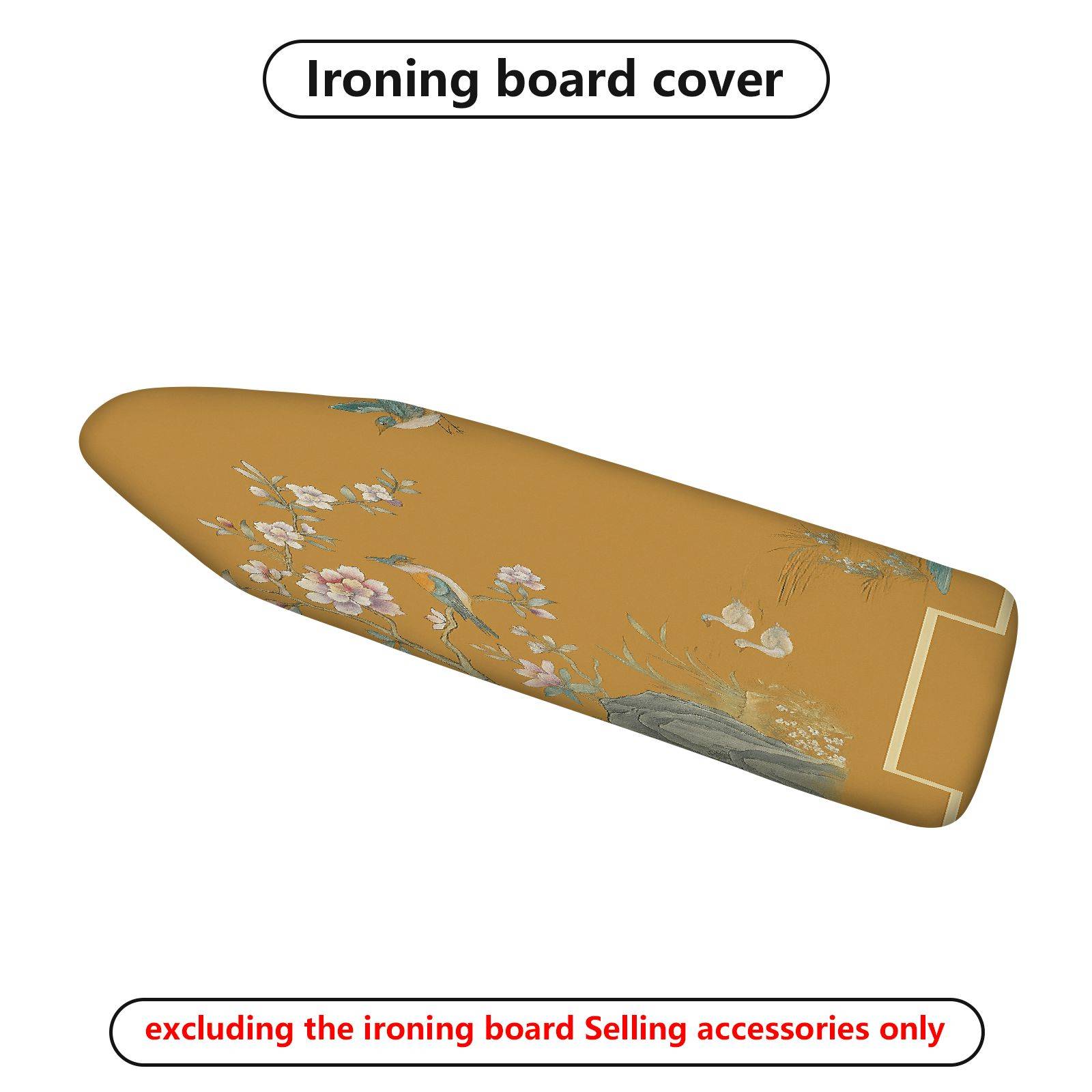 1-Piece Floral Bird Retro  Ironing Board Cover, Universal Size, Without Board