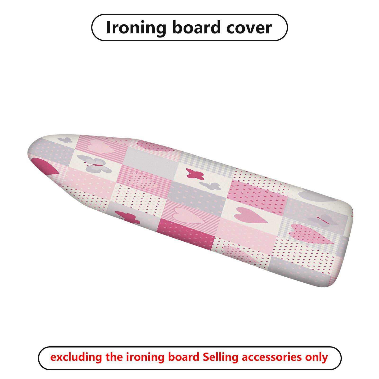 1-Piece Heart Butterfly Pink  Ironing Board Cover, Universal Size, Without Board